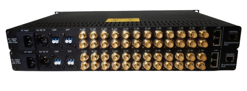 BroadcastGear Fiber - Send/Receive Mux (12x12 4K UHD-SDI & Gigabit Ethernet) SET